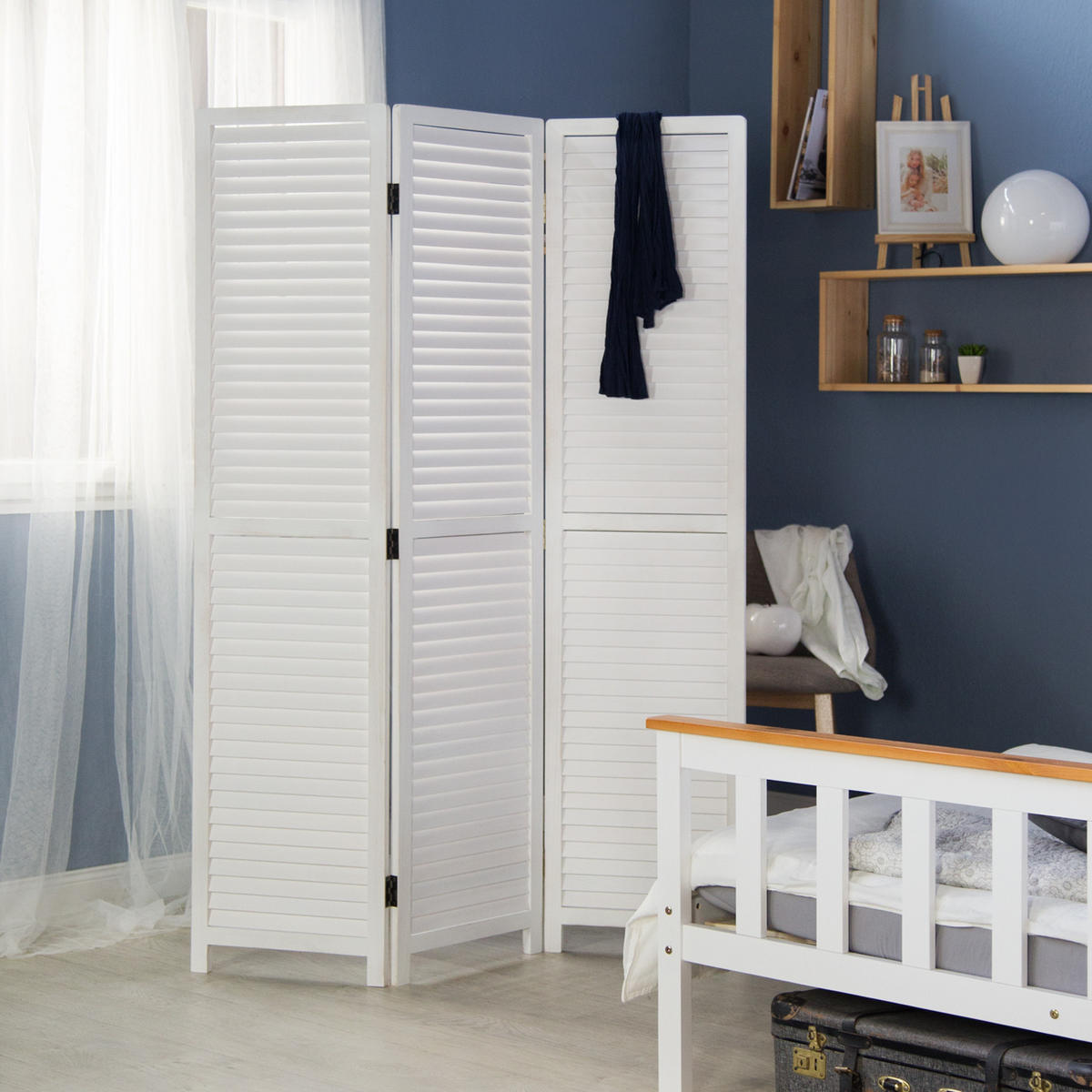 PARAVENT 120/170 cm Weiß - Weiß, Holz (120/170/2cm) - Homestyle4u