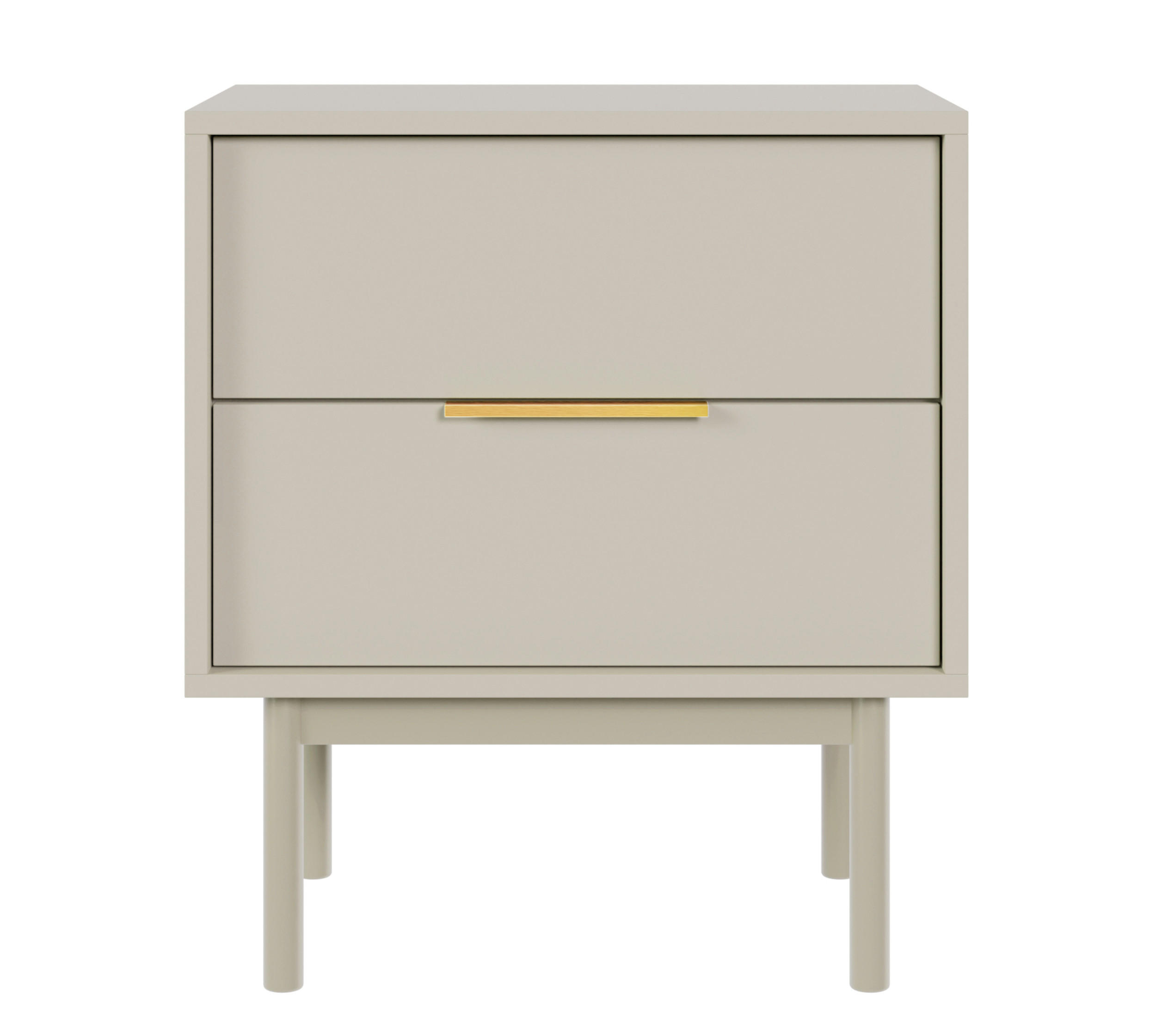 NACHTSCHRANK Viviaro Graubeige 54 cm - Greige/Goldfarben, Holz/Holzwerkstoff (54/61/39cm) - Selsey