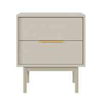 NACHTSCHRANK Viviaro Graubeige 54 cm - Greige/Goldfarben, Holz/Holzwerkstoff (54/61/39cm) - Selsey