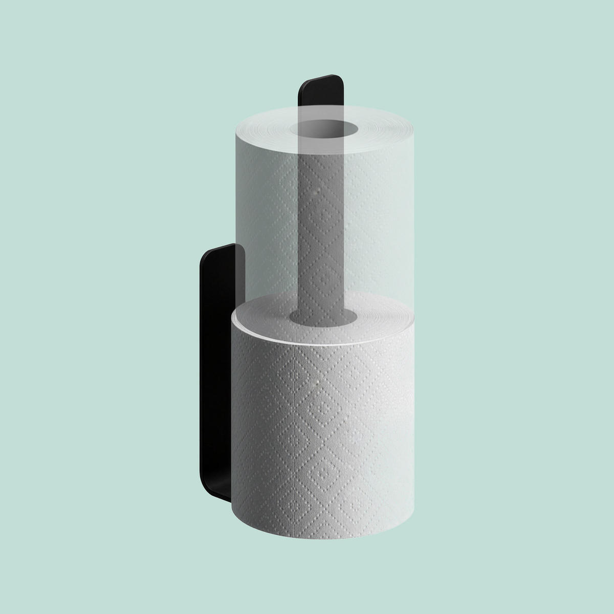 ERSATZROLLENHALTER - Schwarz, Metall (3/22/6.5cm) - Relaxdays