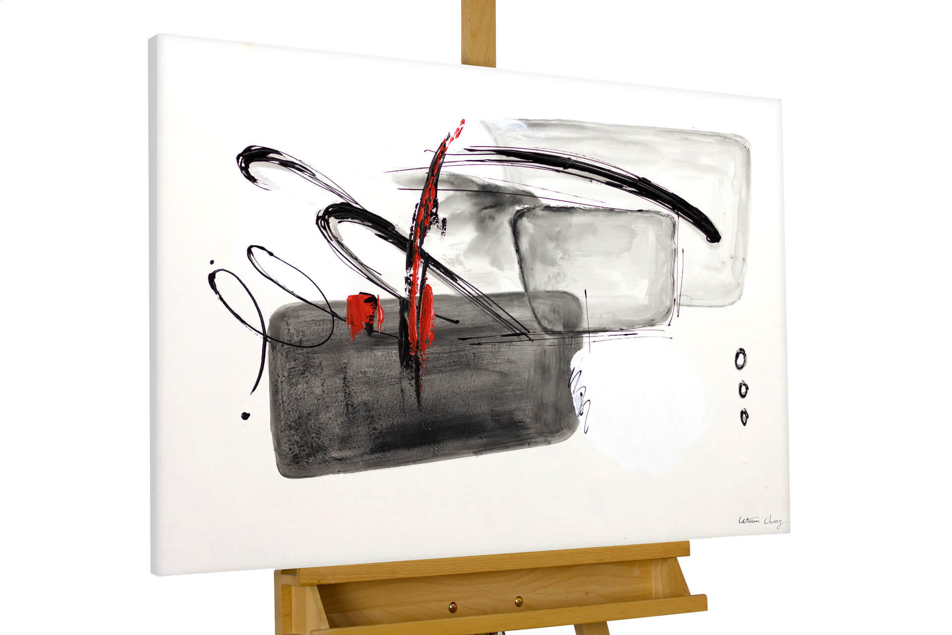 ACRYLBILD HANDGEMALT 100/75 cm - Grau, Holz/Textil (100/75cm) - KUNSTLOFT