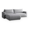 ECKSOFA TURIN P Hellgrau Kordstoff mit Schlaffunktion - Hellgrau, Holz (265/183cm) - MASSENO