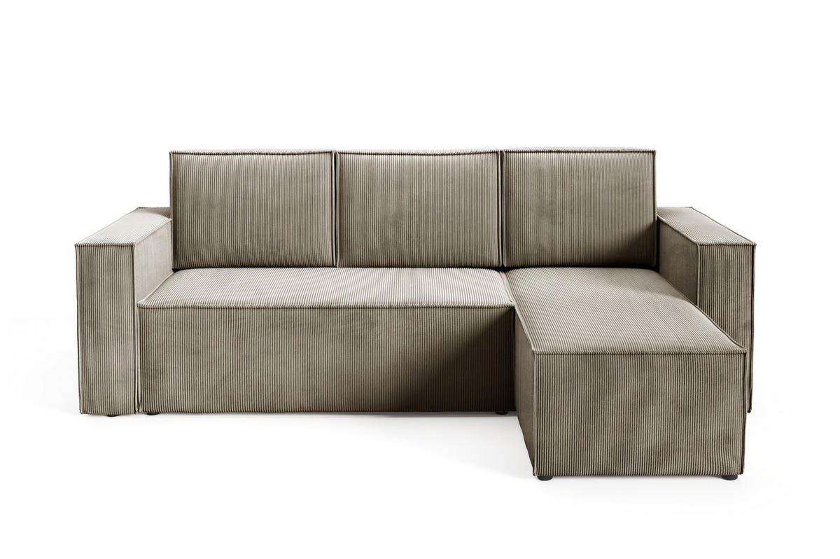 ECKSOFA Roda Braun, Cord-Ecksofa mit Schlaffunktion - Braun, Holzwerkstoff/Textil (248/150cm) - Bettso