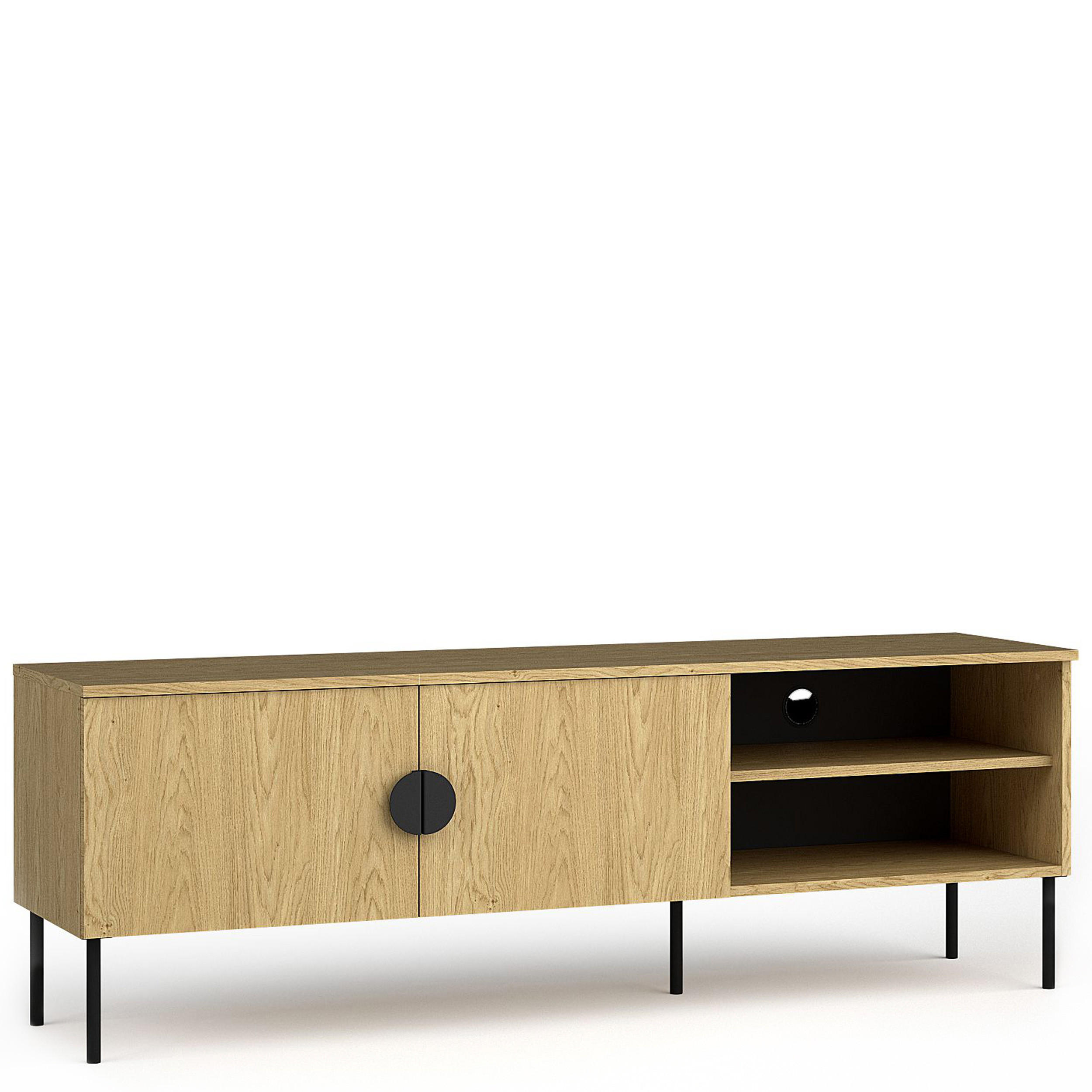 TV-LOWBOARD VIDIS Holzstruktur - Eichefarben, Holzwerkstoff (160/54/40cm) - KONSIMO®