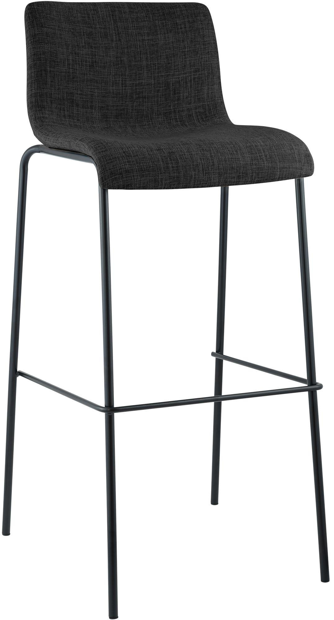 BARHOCKER Stoff Dunkelgrau - Dunkelgrau/Schwarz, Textil/Metall (43/100/48cm) - CLP
