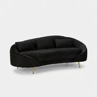 3-SITZER Sofa gepolstert Oslo - Schwarz - Schwarz, Holz/Kunststoff (84/68/185cm) - Pasmara