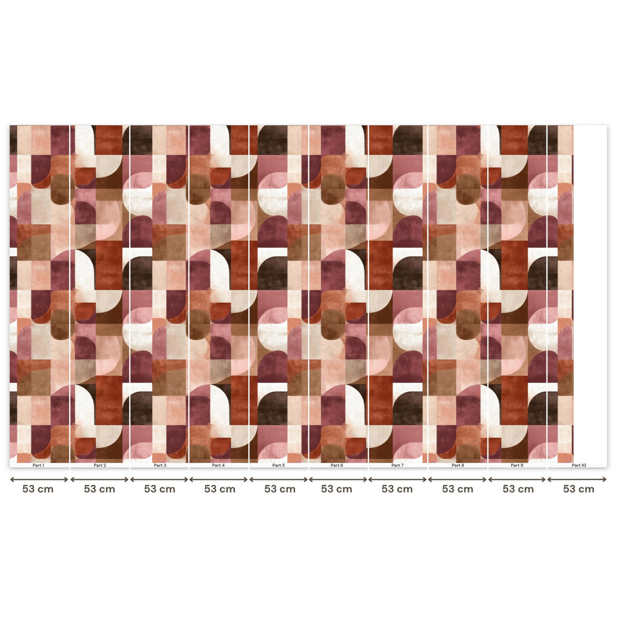 TAPETE - Geometrie - Modern - Retro - 450x280 cm - Multicolor, Papier (450/280cm) - OnlyWow