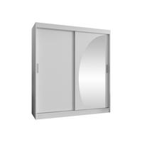 SCHWEBETÜRENSCHRANK Wika 180 cm mit Schubladen - Silberfarben/Weiß, Holzwerkstoff/Kunststoff (180/200/62cm) - MIRJAN24