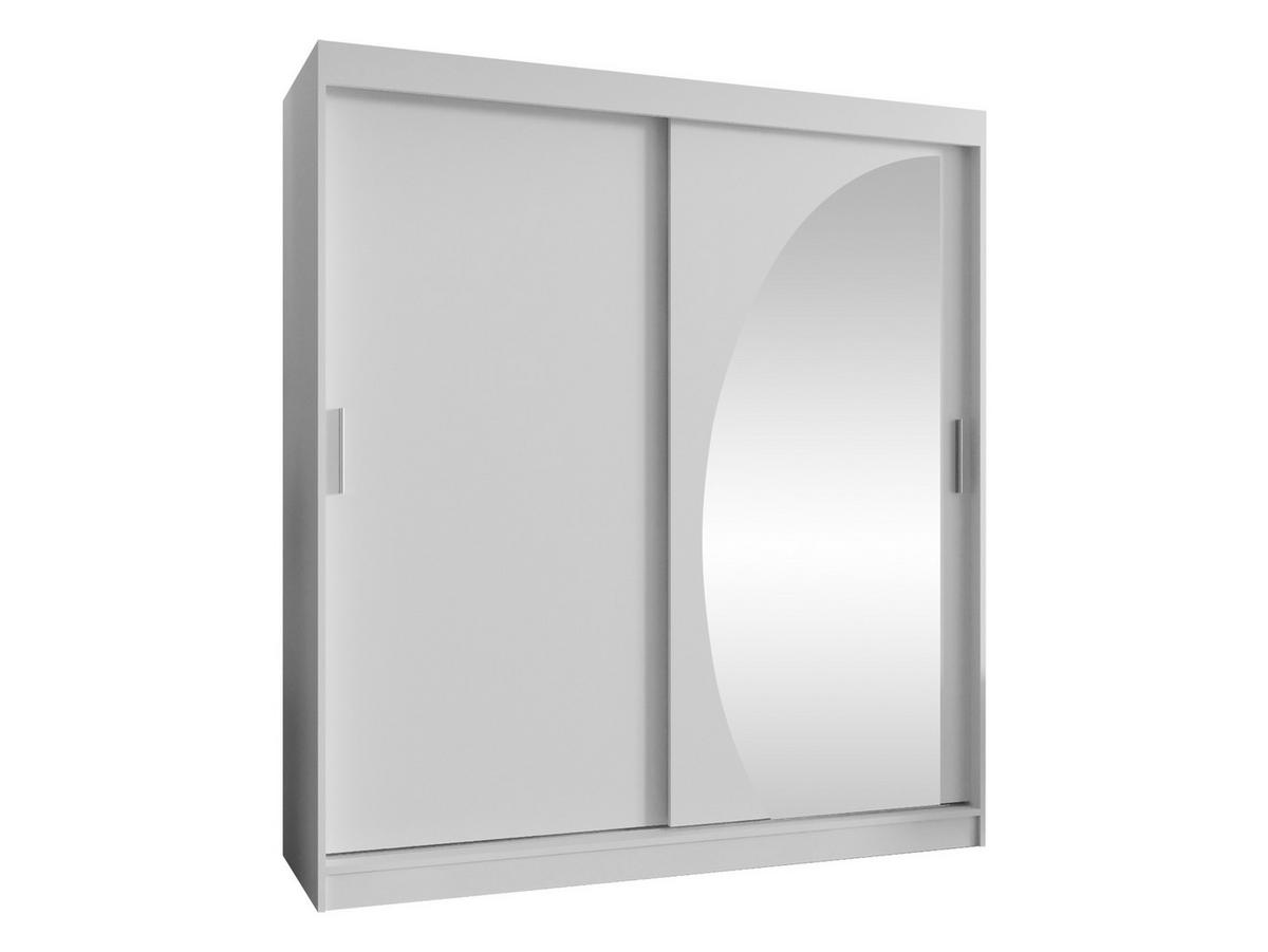 SCHWEBETÜRENSCHRANK Wika 180 cm mit Schubladen - Silberfarben/Weiß, Holzwerkstoff/Kunststoff (180/200/62cm) - MIRJAN24