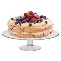 TORTENPLATTE, 1 Stk., 32 cm, Handgemacht - Transparent, Glas (32cm) - Krosno Glass