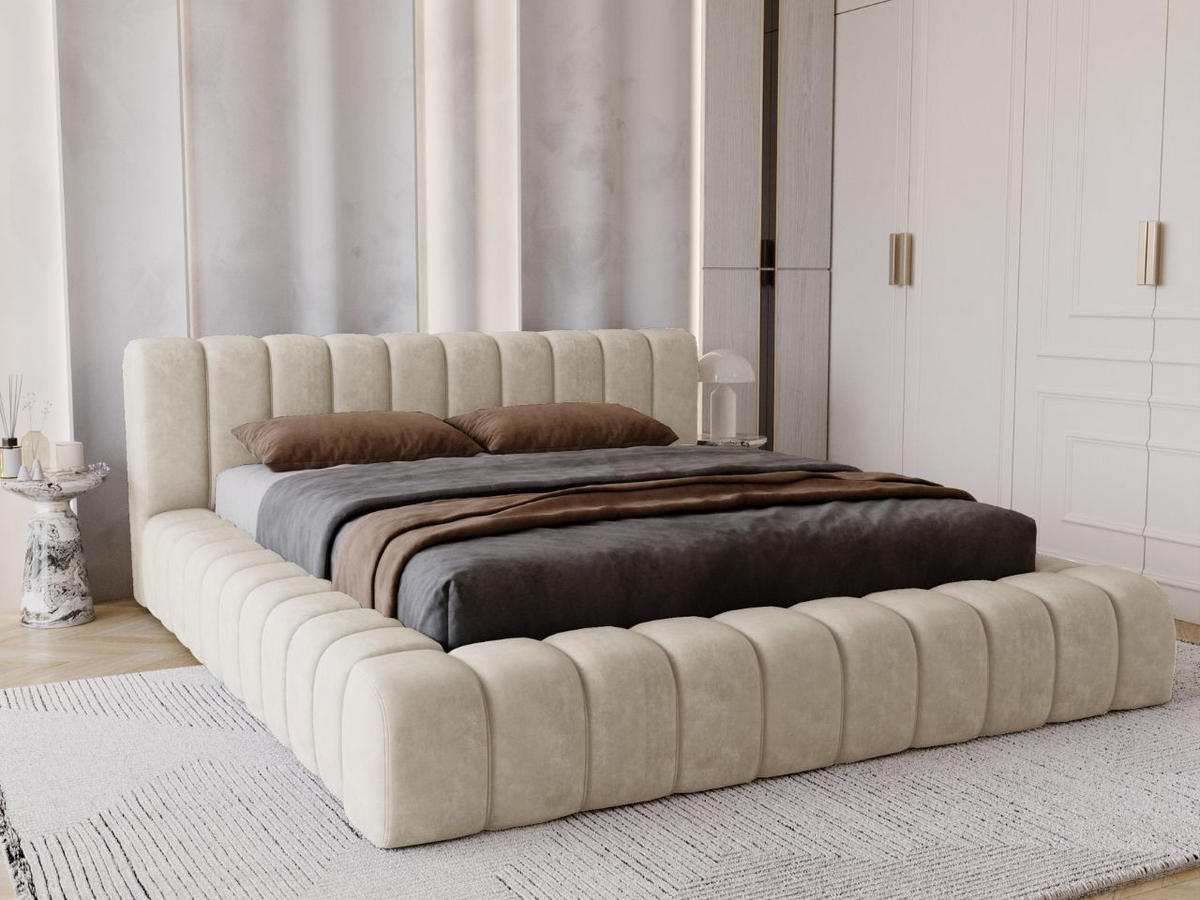 POLSTERBETT Italia 140x200 Beige - Beige, Textil (140/200cm) - Graingold