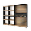 REGAL eiche, schwarz, Elektrokamin, 230/25/186cm - Eichefarben/Multicolor, Holzwerkstoff (230/186/25cm) - Skraut Home