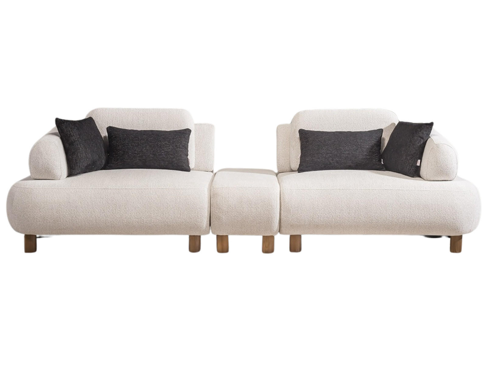 SOFA Barcelona 4-Sitzer Webstoff Creme - Beige, Holz/Textil (270/79/110cm) - Villa Möbel