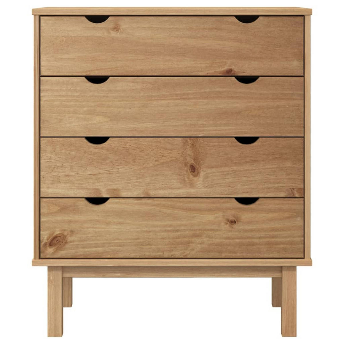 SCHUBLADENSCHRANK OTTA 76,5x39,5x90 cm Massivholz - Braun, Holz (76.5/90/39.5cm) - furnicato