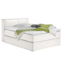 BOXSPRINGBETT mit Kopfteil - Premium - Weiß, Textil (140/220cm) - home24