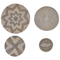 WANDDEKORATION Seegras beige Laocai - Beige, Naturmaterialien (45/45/1cm) - Beliani