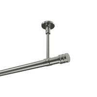 GARDINENSTANGEN-SET Sonette Estana 280 cm (geteilt in 2 x 140 cm), 1-läufig, 20 mm Ø Edelstahl-Optik - Edelstahlfarben, Metall (280cm) - INTERDECO