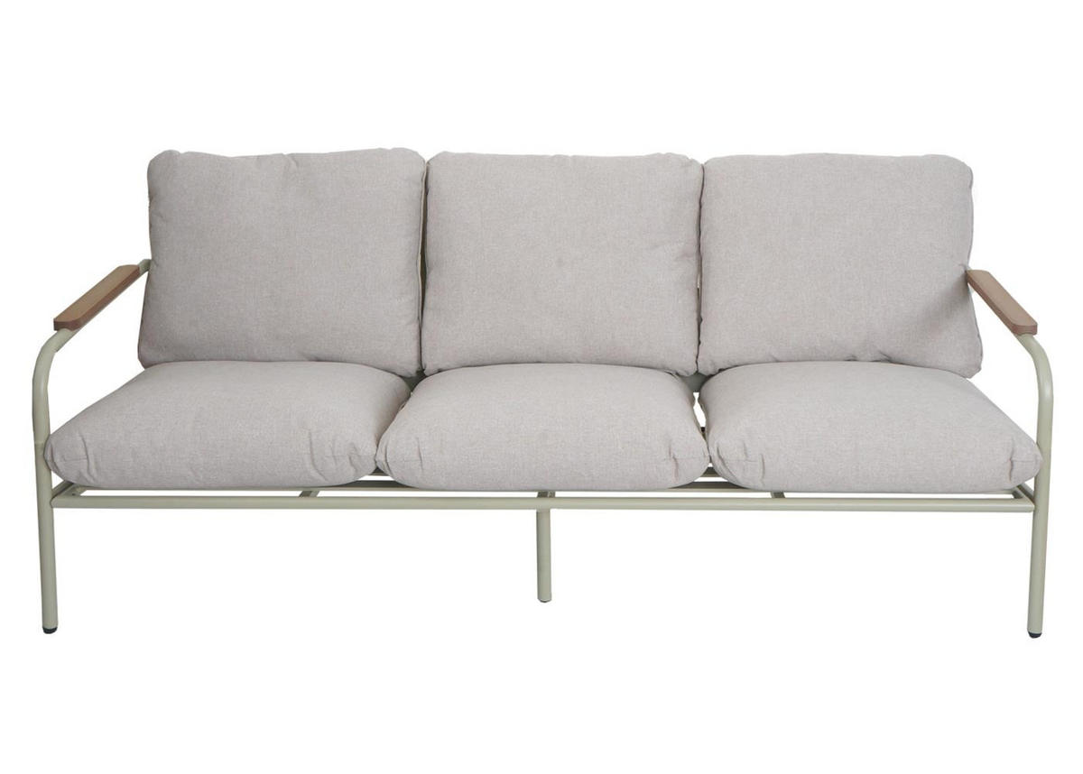 GARTENBANK Aluminium 81x184x81cm 3-Sitzer Hellgrün - Beige/Hellgrün, Metall (184/81/81cm) - PROREGAL