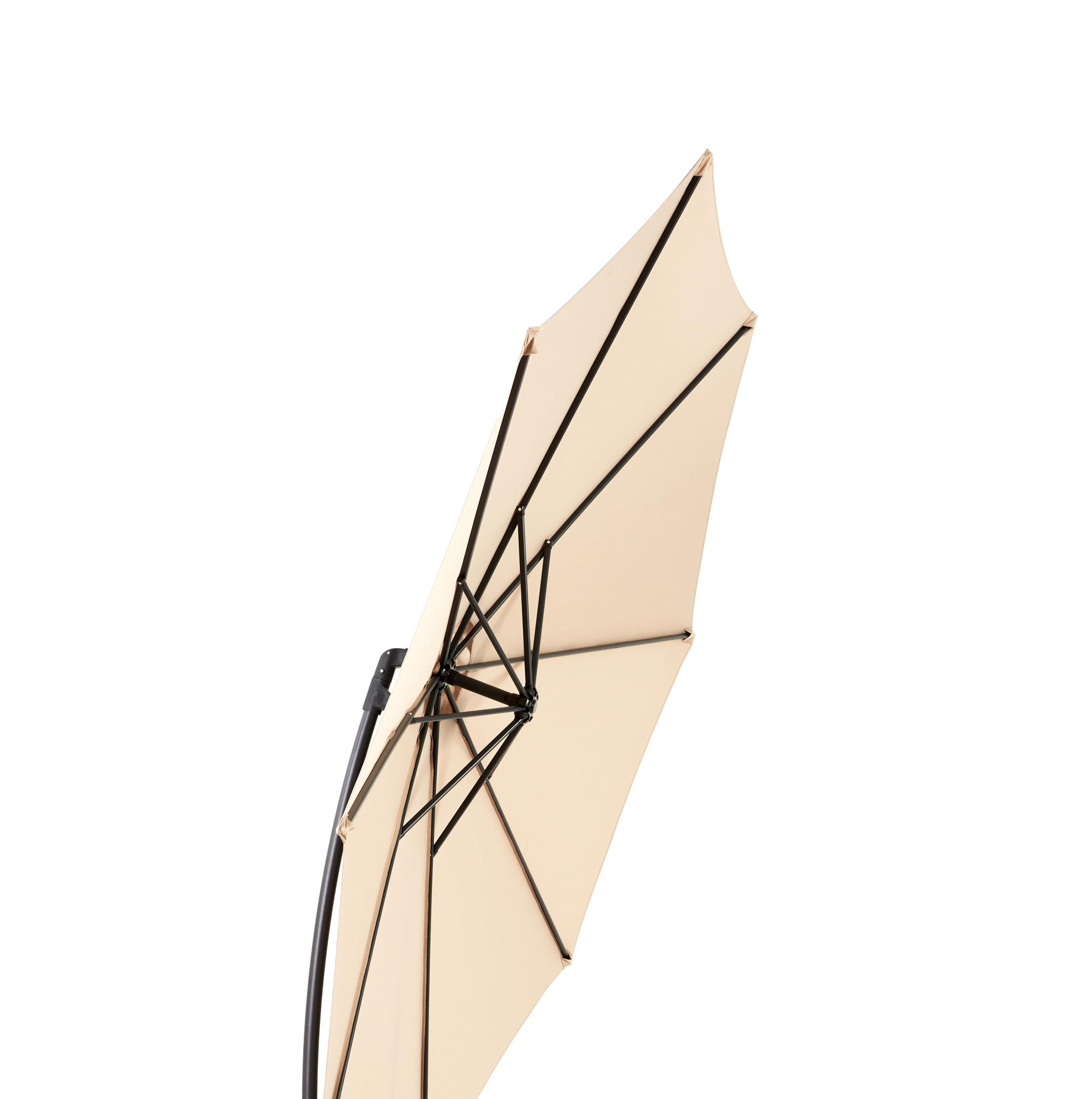 AMPELSCHIRM aus Stahl 294x294x250 cm in Beige mit Kurbel & Neigefunktion - Beige, Metall (294/294cm) - Modfu