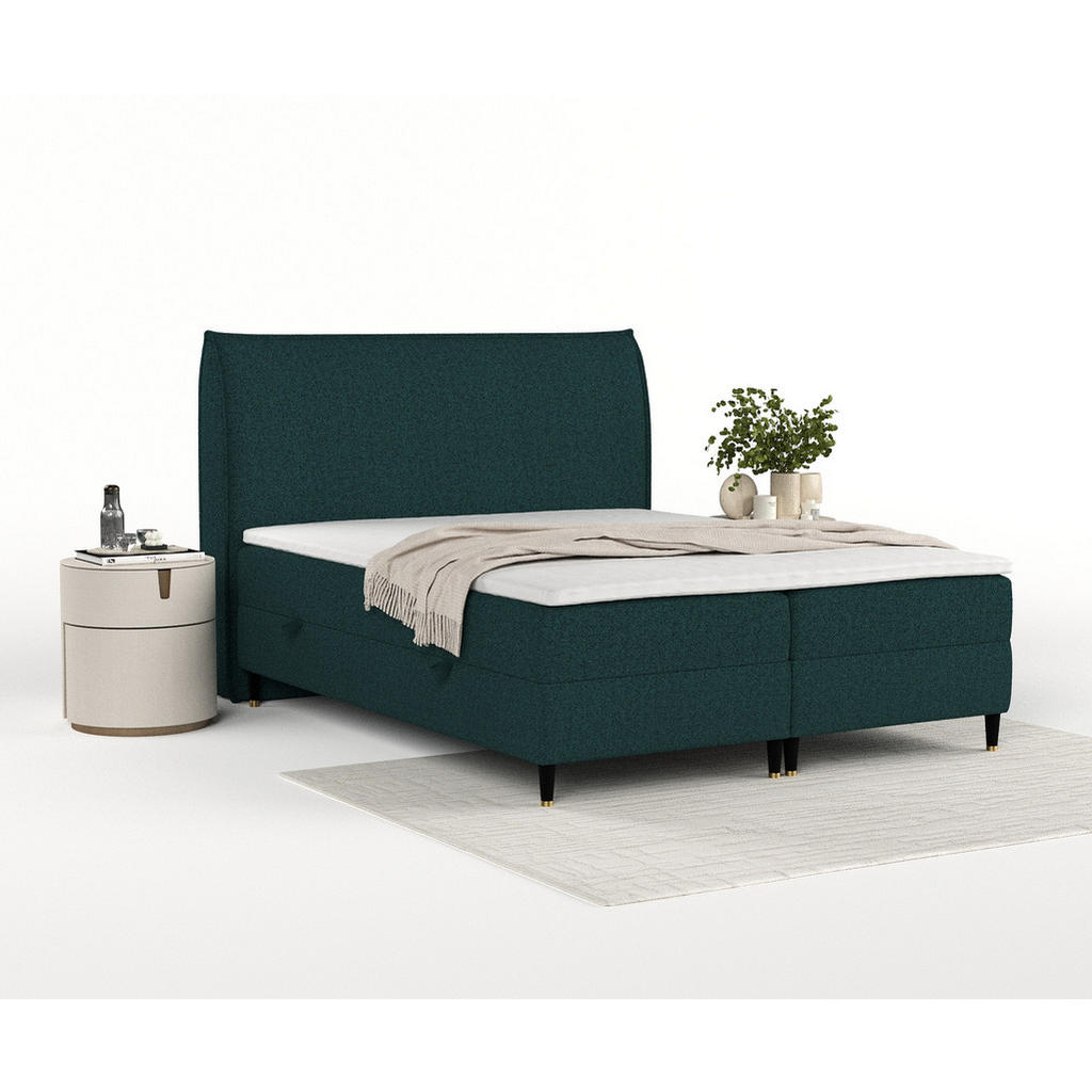 Thumbnail - Maison de Reve Boxbett, Grün, Textil, Buche, Kiefer, H4, Höhe ca. 19 cm, 180x200 cm, FSC 100%, Made in EU, Oeko-Tex® Sta...