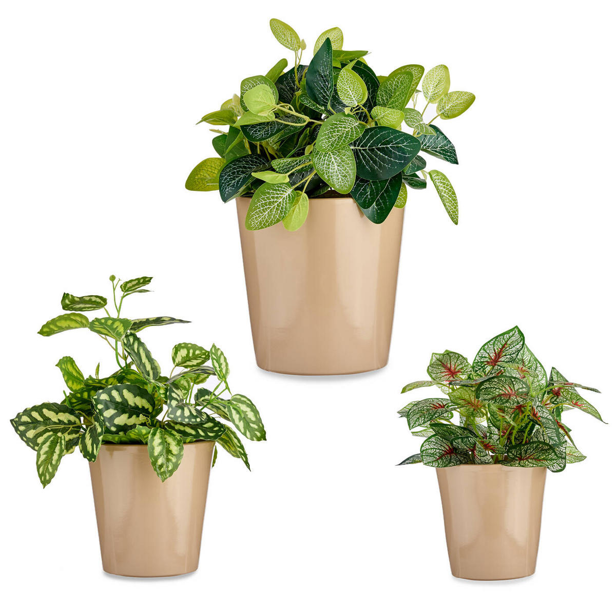 BLUMENTÖPFE Keramik Conical 3er-Set - Beige, Keramik (22.5/21cm)