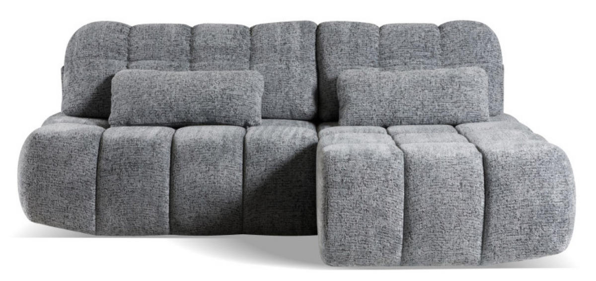 ECKSOFA ARON Rechts Ohne Armlehnen Mit Schlaffunktion - Grau, Textil (172/225cm) - Sepro Meble