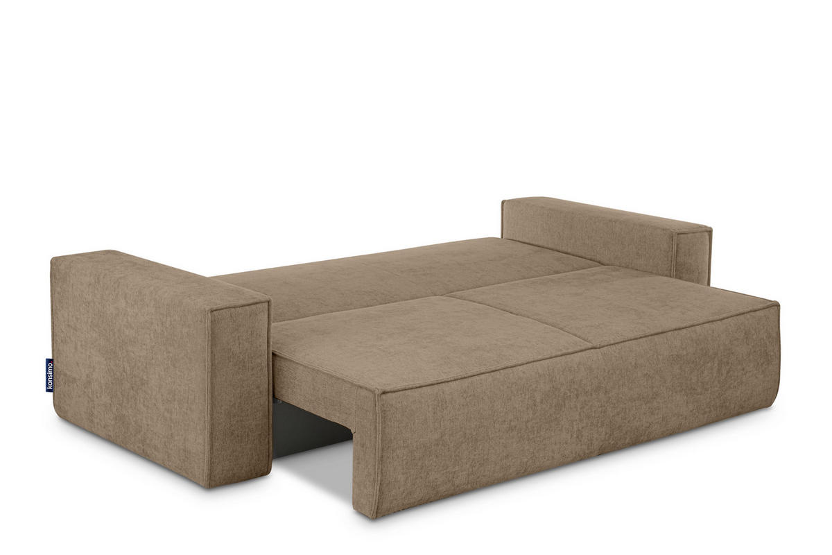 3-SITZER-SOFA NAPI II mit Schlaffunktion, hellbraun - Hellbraun, Textil (244/89/101cm) - KONSIMO®