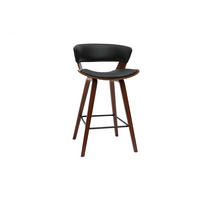 BARHOCKER Schwarz Dunkles Holz H65 cm SYRAH - Walnussfarben, Holz (51/92/53cm) - Miliboo