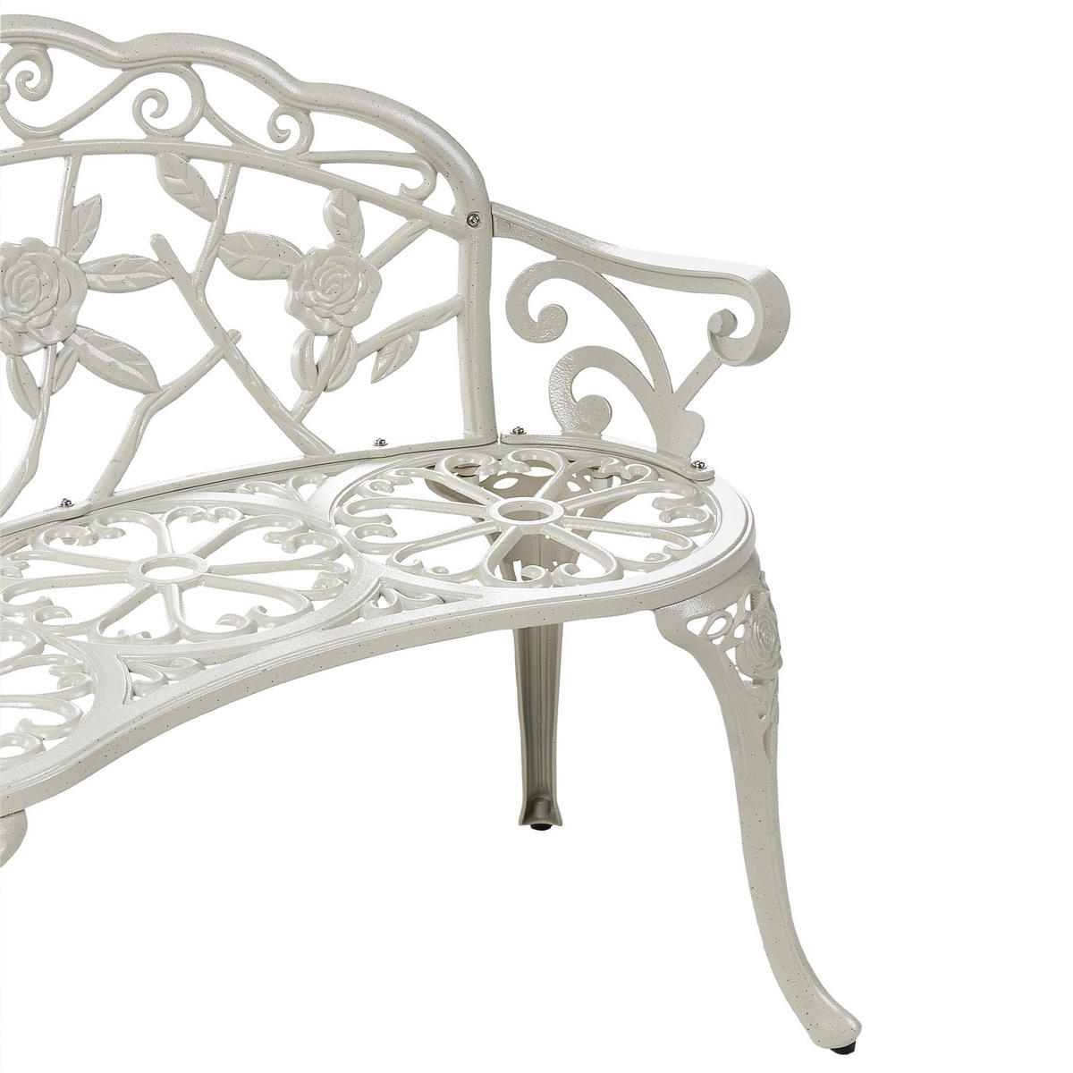 GARTENBANK Weiß Piura - Weiß, Metall (88/80/49cm) - Beliani