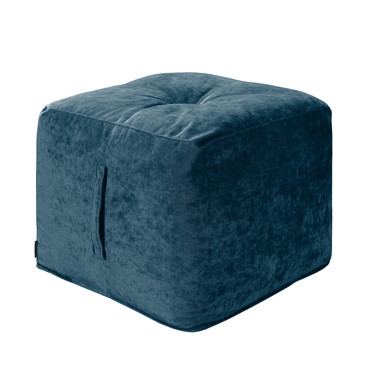 SITZWÜRFEL - Samt - Blau, Textil (47/42/47cm) - home24