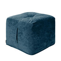 SITZWÜRFEL - Samt - Blau, Textil (47/42/47cm) - home24