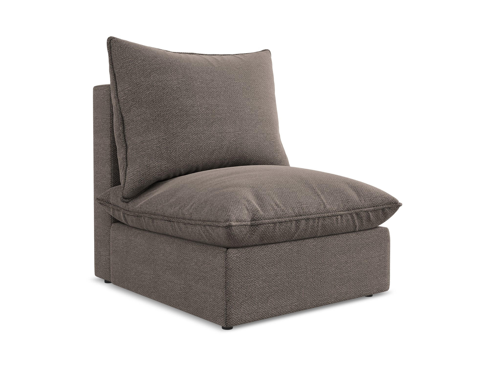 SOFAELEMENT Bouclé Stoff Braun - Schwarz/Braun, Holzwerkstoff/Kunststoff (75/77/90cm) - Makamii