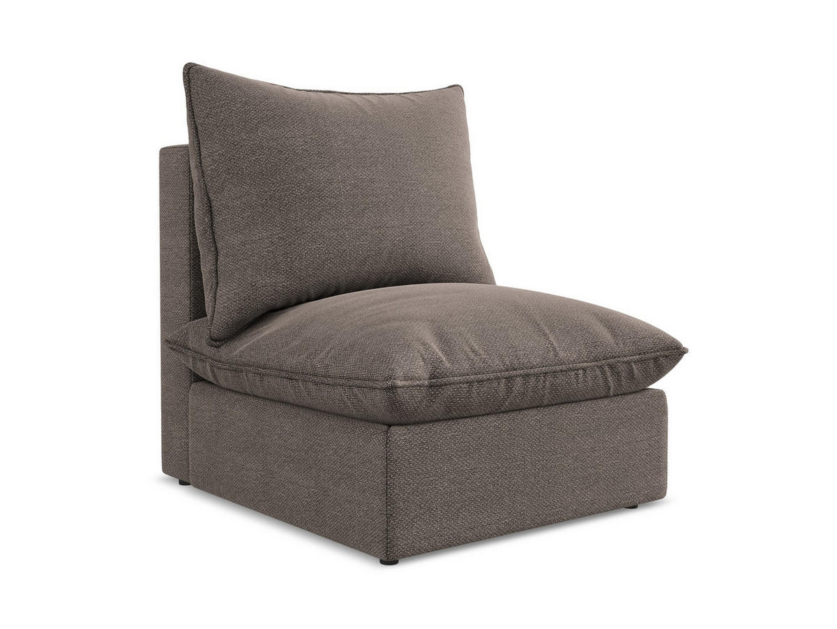 SOFAELEMENT Bouclé Stoff Braun - Schwarz/Braun, Holzwerkstoff/Kunststoff (75/77/90cm) - Makamii