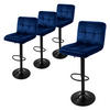 BARHOCKER 4er Set Samt blau - Blau, Metall (50/112/45cm) - ML-DESIGN