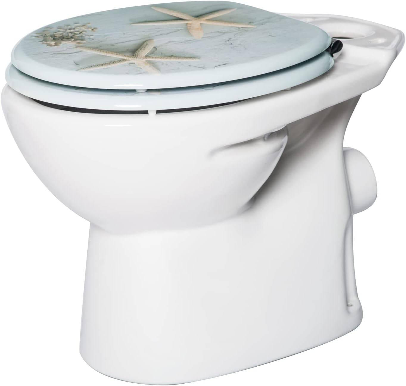 WC SITZ Toilettensitz mit Absenkautomatik, Antibakteriell - Hellblau, Holzwerkstoff (37/2.51/43cm) - Woltu