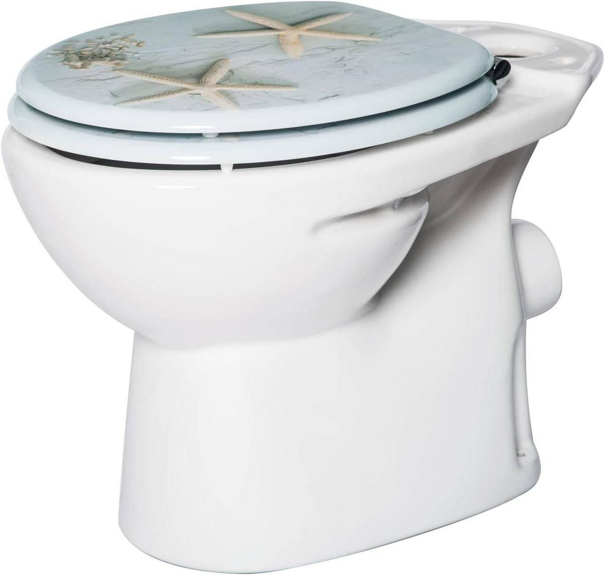 WC SITZ Toilettensitz mit Absenkautomatik, Antibakteriell - Hellblau, Holzwerkstoff (37/2.51/43cm) - Woltu