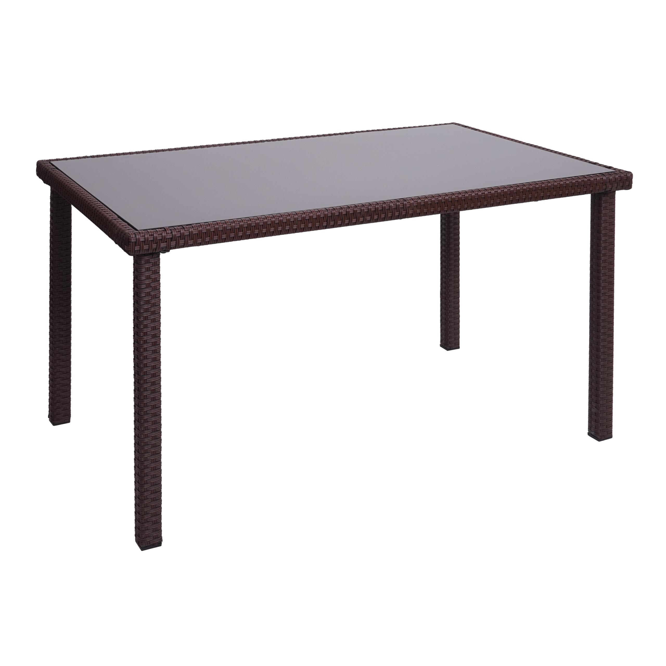 POLY-RATTAN TISCH rechteck Braun - Braun, Kunststoff (75/120/71cm) - MCW