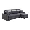 ECKSOFA mit Schlaffunktion - Ecke wechselbar - Stoff & Kunstleder - Anthrazit - GIANY II - Anthrazit, Leder (135/242cm) - Vente-Unique