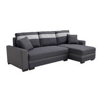 ECKSOFA mit Schlaffunktion - Ecke wechselbar - Stoff & Kunstleder - Anthrazit - GIANY II - Anthrazit, Leder (135/242cm) - Vente-Unique