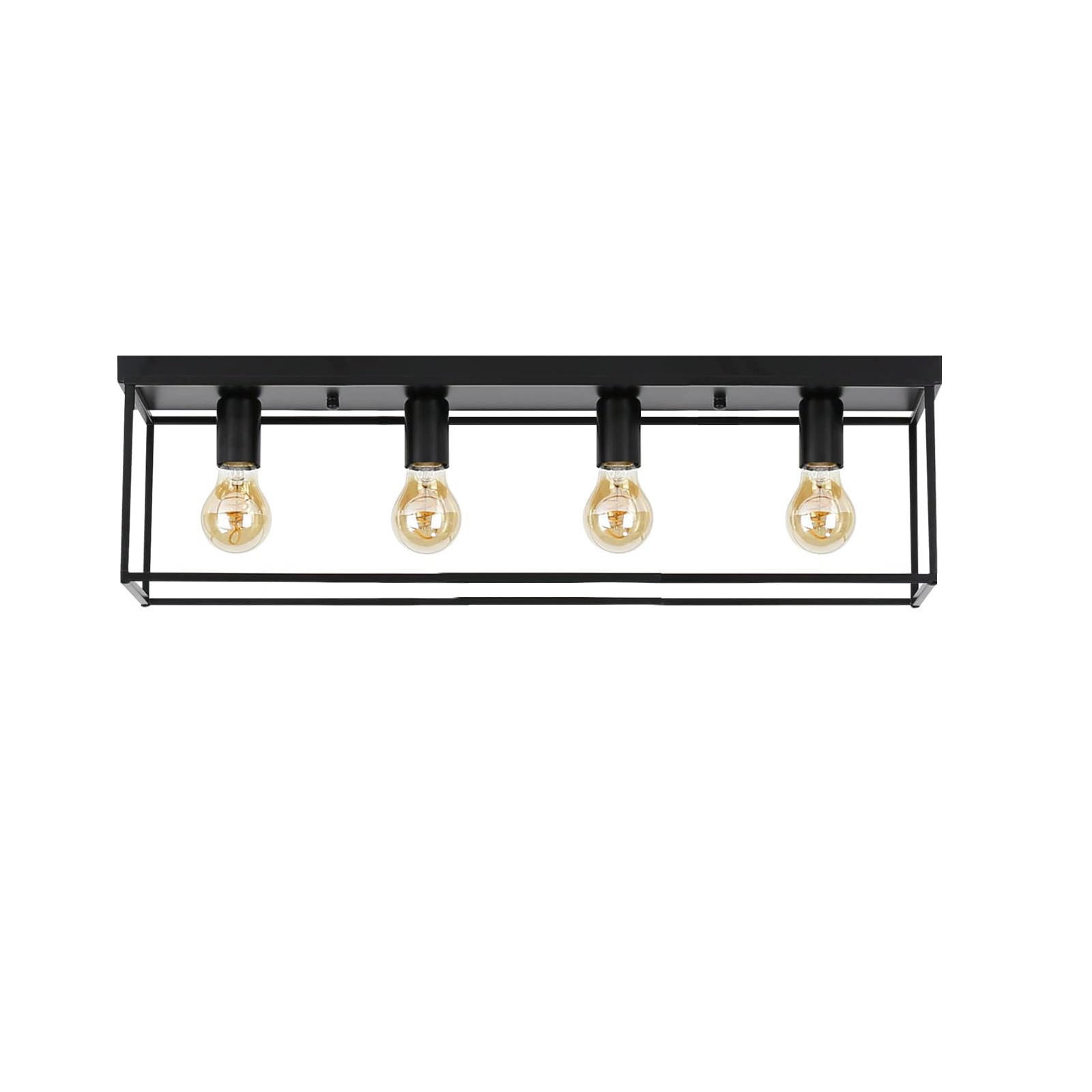 DECKENLEUCHTE Ignaz 4-flammig 80/15/20 cm - Schwarz, Metall (80/15/20cm) - Nettlife