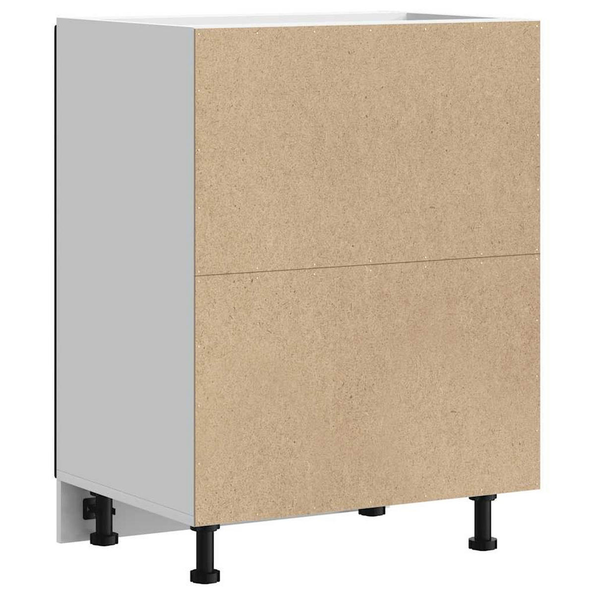 KÜCHENUNTERSCHRANK Theo Schwarz 60x46x81,5 cm - Schwarz, Holz (60/81.5/46cm) - DELUKE