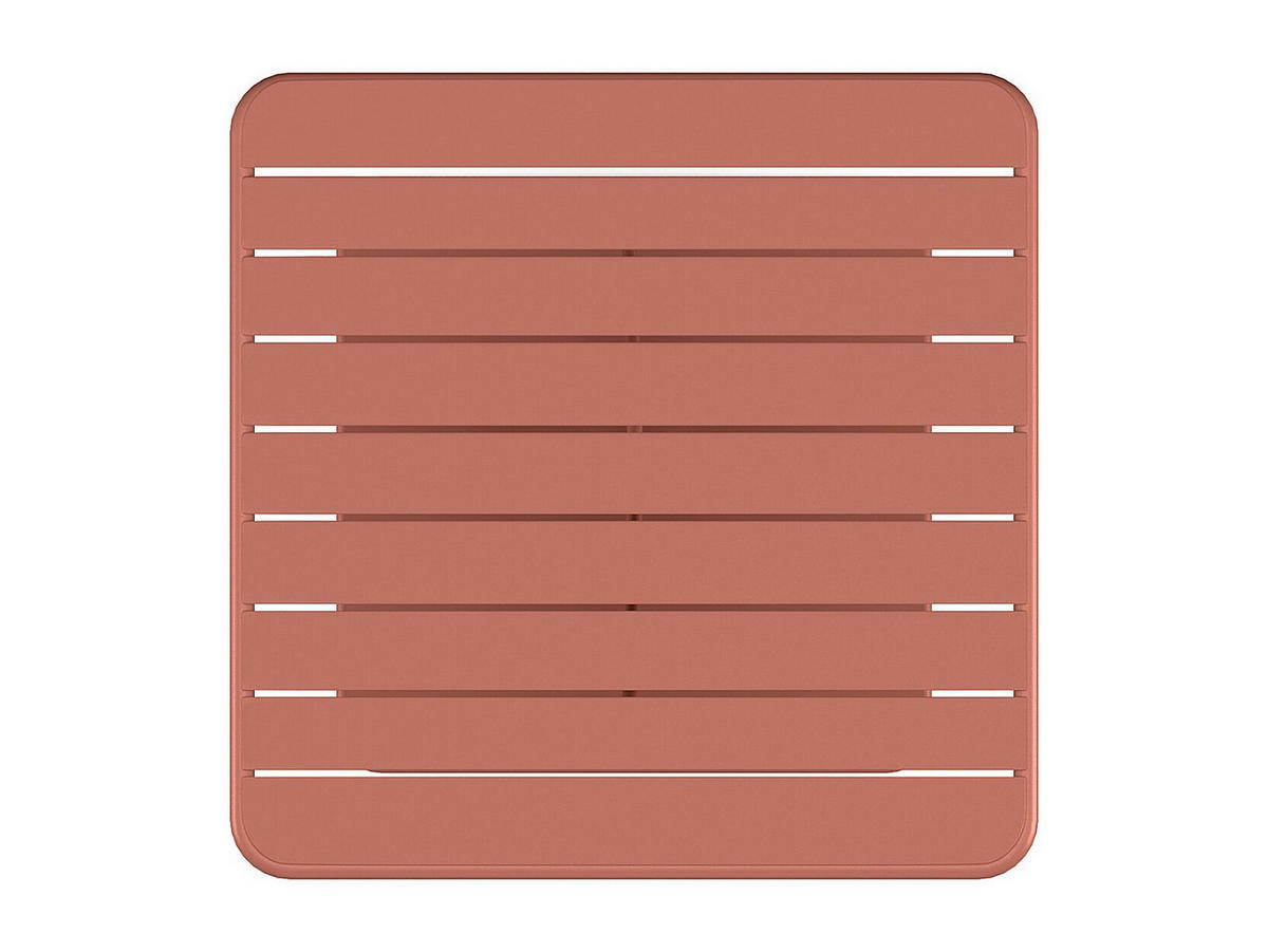 GARTENTISCH - L. 80 cm - Metall - Terracotta - MIRMANDE von MYLIA - Braun, Metall (80/80/75cm) - Vente-Unique