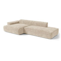 ECKSOFA (links) HANA Strickvelours Creme 300cm - Creme, Textil (300/155cm) - Premium Interiors