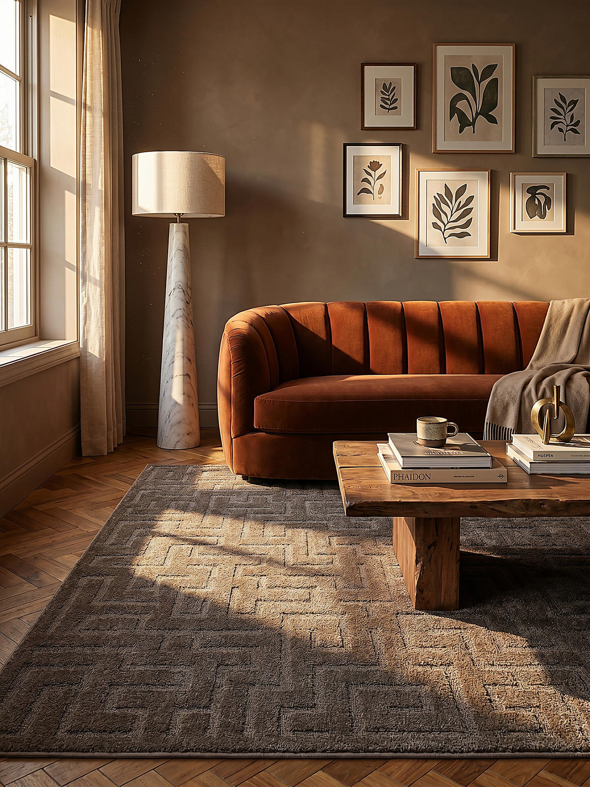 KURZFLORTEPPICH Geometrisch MUOTA Polypropylen Braun 160 x 220 cm - Braun, Textil (160/220cm) - KADIMA DESIGN