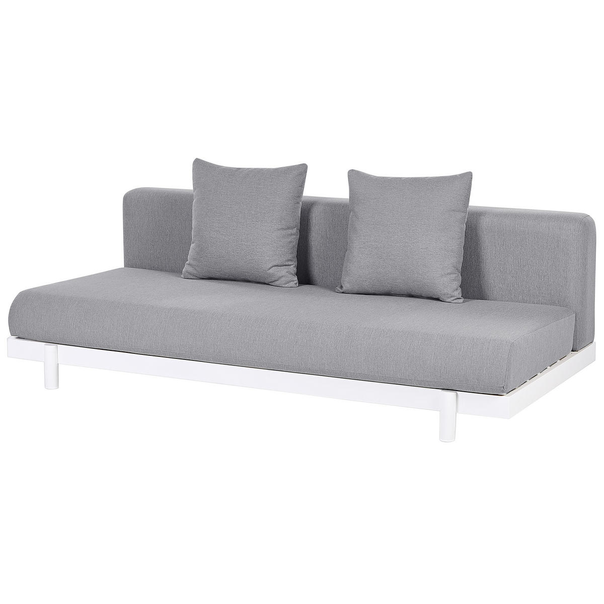 LOUNGE SET 5-Sitzer Aluminium weiß Auflagen grau Missanello - Weiß/Grau, Textil - Beliani