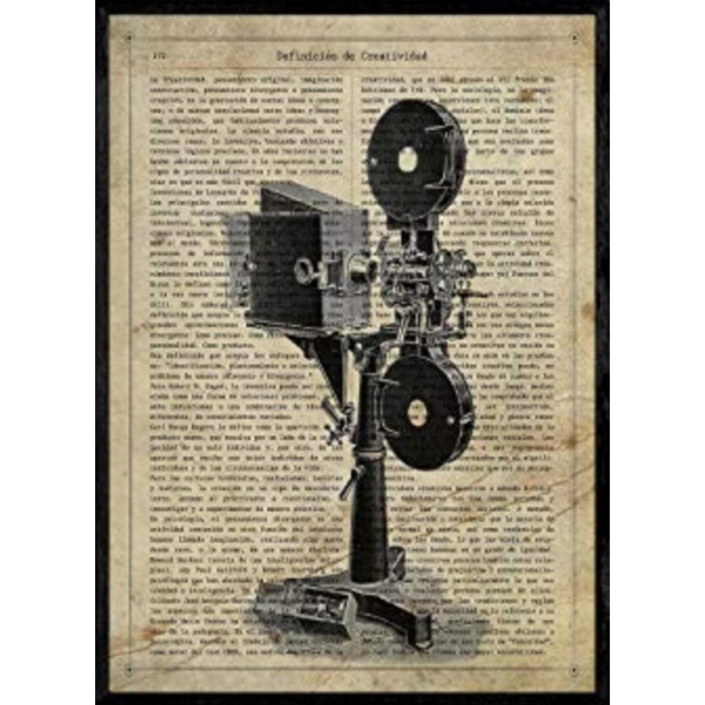 POSTER Filmprojektor A4 Schwarzer Rahmen - Schwarz, Papier (29.7/5/21cm) - Nacnic