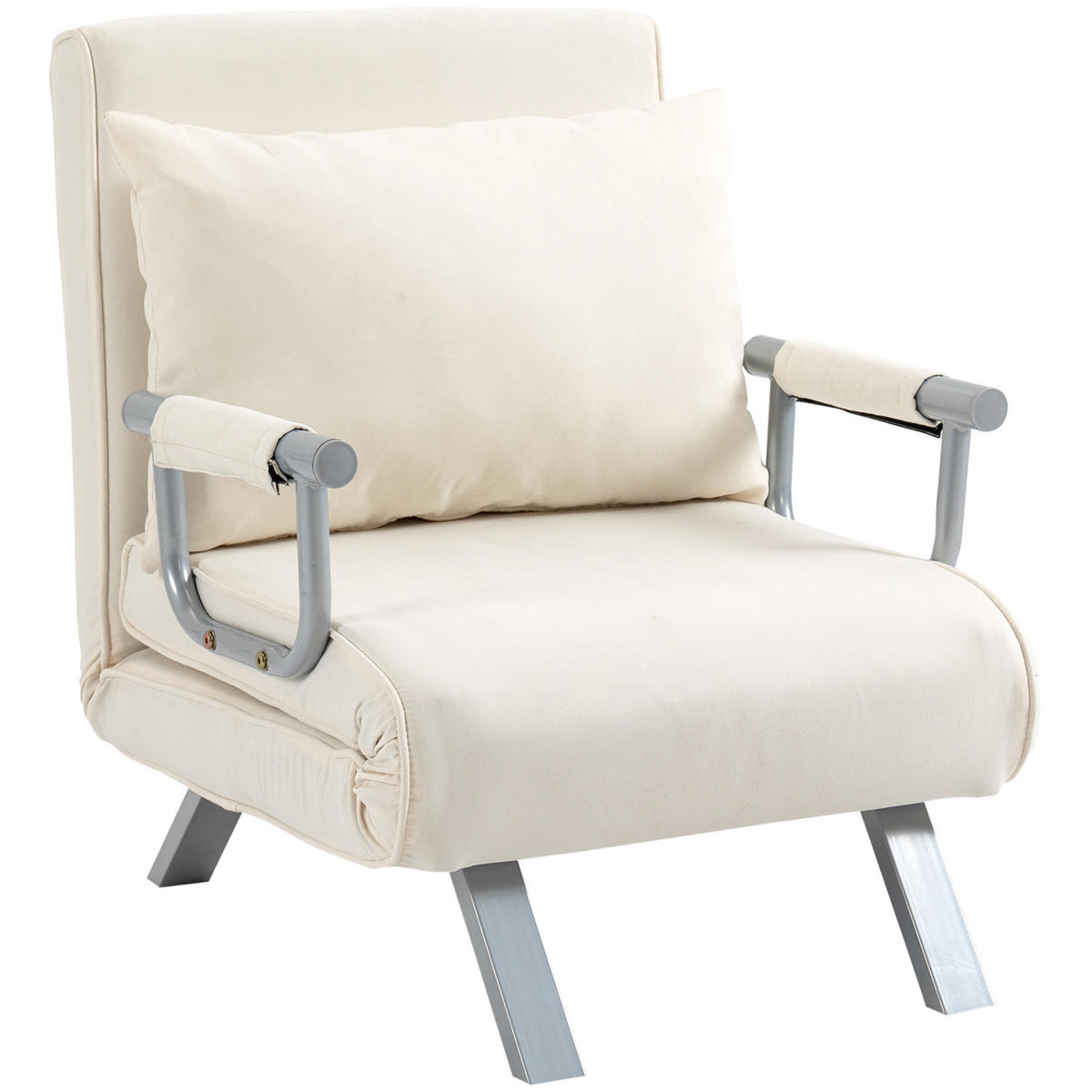 SCHLAFSESSEL DE-14550 5-fach verstellbar mit abnehmbarem Bezug - Weiß, Textil (60/25/186cm) - ComfortXL