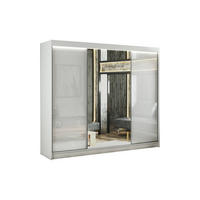 SCHIEBETÜRENSCHRANK ELIS - Weiß, Holzwerkstoff (250/215/61cm) - Meblini