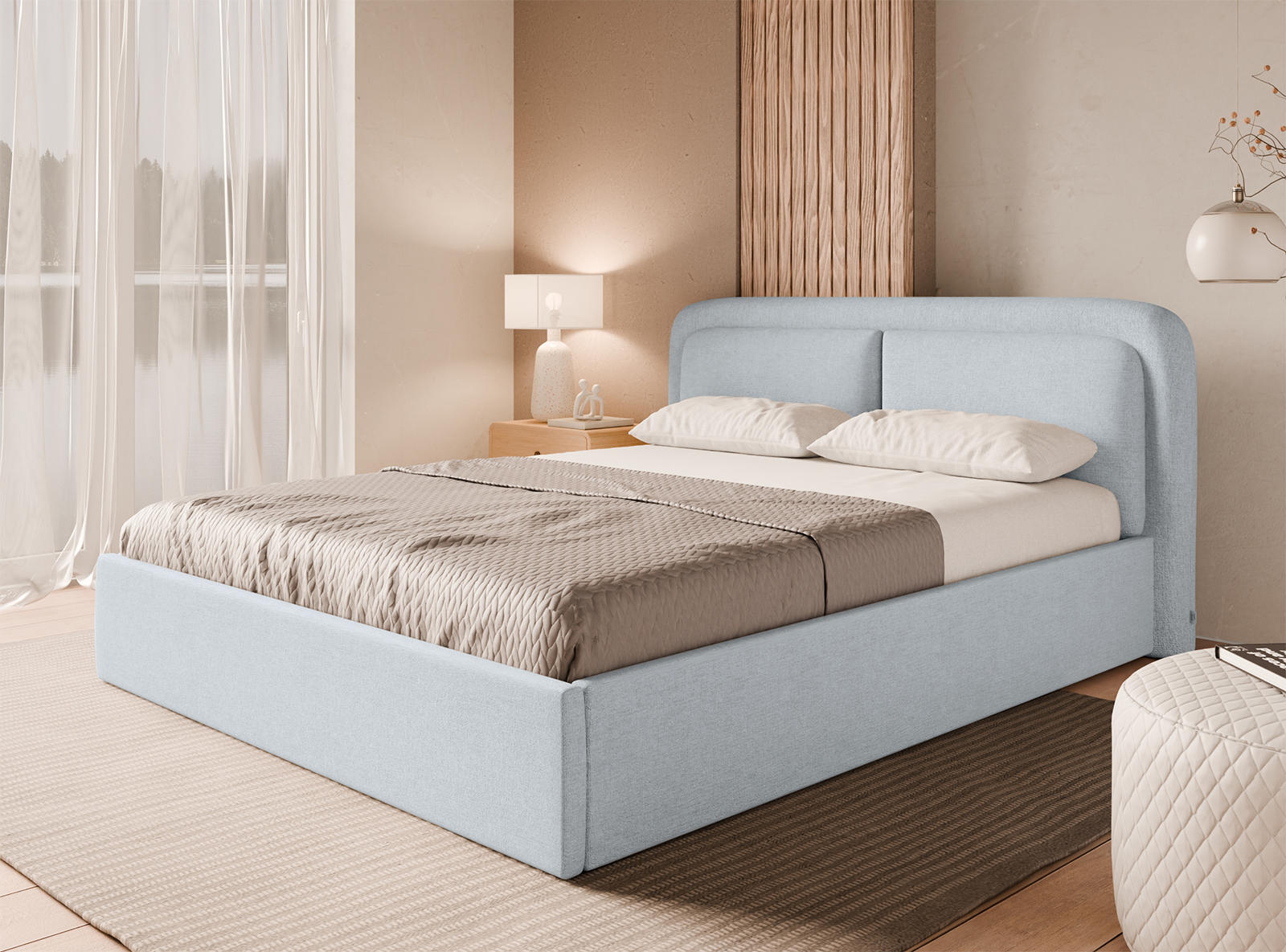 POLSTERBETT Skalo 120x200 cm, Silber - Silberfarben, Textil (120/200cm) - Fedve