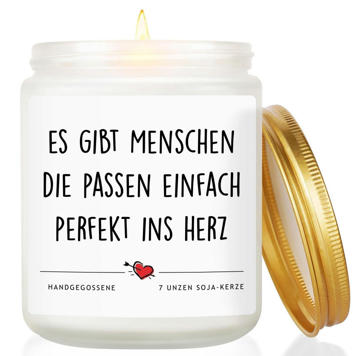 DUFTKERZE Lavendel 7 oz Soja-Kerze mit Spruch - Weiß, Paraffin (9cm)